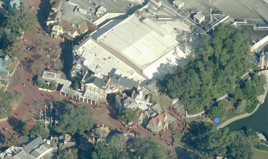 Haunted Mansion Building sky-view